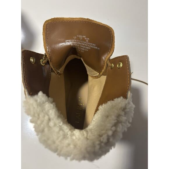 Ralph Lauren Carlee Suede Leather Whiskey Boots Booties Combat Lace-up Sz 7 NWOB - Picture 10 of 13